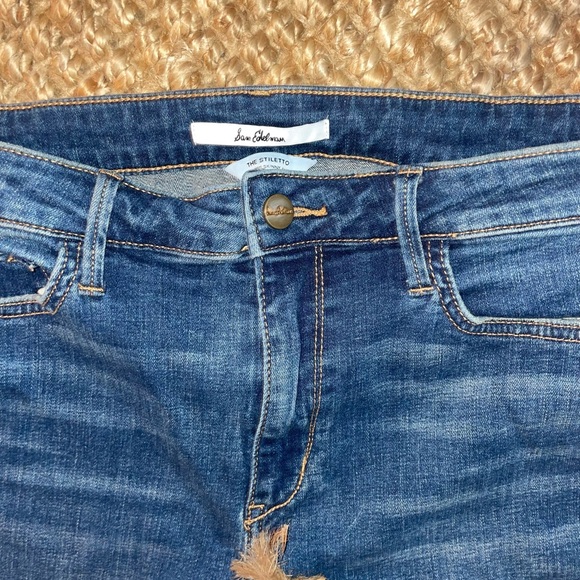 Sam Edelman Blue Women's Cropped Raw Hem Jeans - Picture 3 of 3